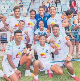  ?? SUPPLIED Picture: ?? Fijian Drua Women’s players after the win against the Reds.