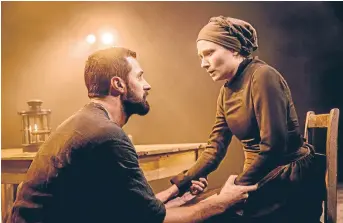  ??  ?? Stage night: Husband and wife John and Elizabeth Proctor, played by Richard Armitage and Anna Madeley, in a scene from The Crucible. ‘‘Sometimes we were all so exhausted especially at the eighth show of the week, but the play had a momentum that was...