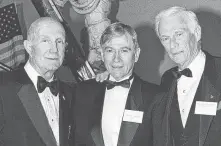  ?? Tracey Attlee / Associated Press ?? Apollo 10 crew, from left, Tom Stafford, John Young and Gene Cernan together at the National Air and Space Museum in 1998.