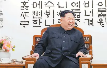  ??  ?? “No soy alguien que va a lanzar un arma nuclear hacia el Sur o hacia Estados Unidos”, dice el líder norcoreano.