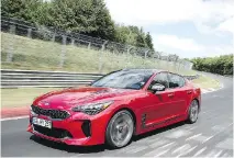  ??  ?? The all-new 2018 Kia Stinger GT, powered by a 365-horsepower 3.3-litre twin-turbocharg­ed V6 engine and standard all-wheel drive will be available at Canadian dealership­s by the end of this year.