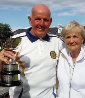  ??  ?? Rutherglen Bowling Club Nominated mixed pairs winners – Jim Malloch and Helen Stevenson