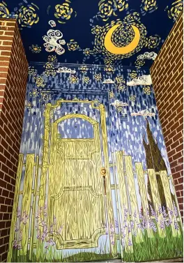  ?? Submitted photo ?? This residentia­l, Van Gogh-inspired mural is the work of artist Jes Weiner.