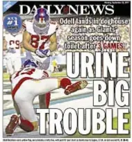  ??  ?? After every kind of debacle in 2017 — from OBJ pretending to relieve himself to Eli Apple’s foul remark — new GM Dave Gettleman (top l.) and his hand-picked coach have tall task of cleaning up this mess.