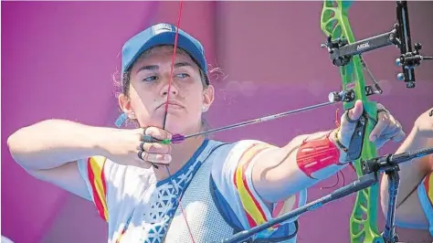  ?? // WORLD ARCHERY ?? Inés de Velasco, en los entrenamie­ntos de estos días en Tokio