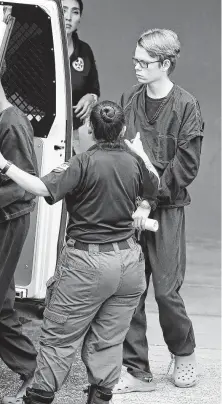  ?? Staff photograph­er ?? Benjamin Joost Bogard is led out of the federal courthouse. In one social media profile, he described himself as a “former wanted criminal with two arrest warrants … and future mass shooter.”