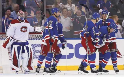  ?? ADAM HUNGER ASSOCIATED PRESS ?? Le Tricolore s’est incliné 2-0 contre les Rangers, au Madison Square Garden dimanche soir.