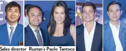  ??  ?? Sales director Rustan’s Paolo Tantoco Kenneth Shek and Kathy Huang Ben Wintle Charles Tiu