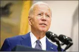  ?? EVAN VUCCI /AP 2022 ?? Doctors say no further treatment is needed after a small cancerous skin lesion was removed from President Joe Biden’s chest.