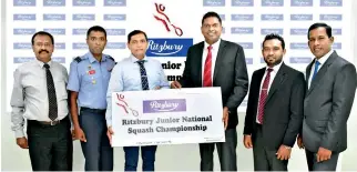  ??  ?? Officials of Sri Lanka Squash and CBL Foods at the launch of the Junior Championsh­ip 2019