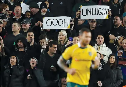 ?? GETTY IMAGES ?? Former Wallabies playmaker Quade Cooper knows all about how it feels to be on the receiving end from New Zealand crowds – behaviour rugby is now acting to address at all levels of the game.