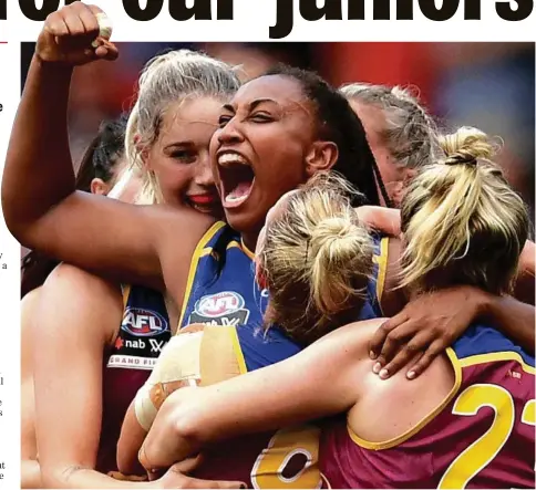  ?? PHOTO: AAP IMAGE ?? STAR IN TOWN: Brisbane Lions ruck and centre half-forward Sabrina Frederick-Traub is excited to be returning to Toowoomba this week for a high performanc­e clinic designed to help junior players develop their skills.