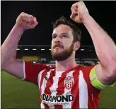  ??  ?? Ryan McBride, captain of Derry City FC, who died on Sunday aged 27.