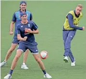  ?? — AP ?? England players during a training session.
