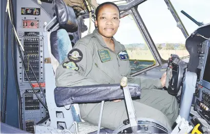  ?? Picture: Corporal Mabelina Mokoatle ?? FLYING HIGH. Major Nandi Zama, the first female to qualify as commander of the C-130 aircarft at 28 Squadron based at Air Force Base Waterkloof.