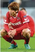  ?? Foto: dpa ?? Yuya Osako ist fassungslo­s. Der 1. FC Köln verliert erneut.