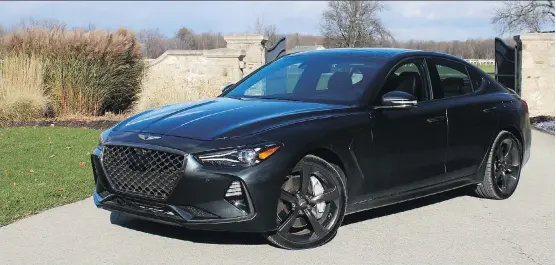  ?? PHOTOS: PETER BLEAKNEY/DRIVING ?? The 2019 Genesis G70 impresses with exquisite build, high-quality materials and lovely detailing, while exhibiting poise, compliance and body control.