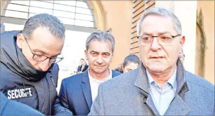  ??  ?? Photo shows Fauret (right) and Odos (centre) arriving at the Assize Court of Aix-En-Provence, southern France ahead of a court hearing in the trial over ‘Air Cocaine’ plot to smuggle a planeload of drugs. — AFP photo