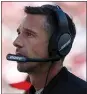  ?? KARL MONDON — STAFF ?? Coach Kyle Shanahan’s 49ers were winless away from Levi’s Stadium during the 2018 season.