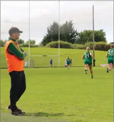  ??  ?? Meath mentor Paul Garrigan watches on from the sidelines.