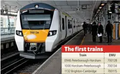  ?? ADRIAN WHITE. ?? GTR 700134 arrives at Blackfriar­s with the first northbound Thameslink service for the Great Northern network on February 26. The 12-car electric multiple unit was working the 1000 Horsham-Peterborou­gh.