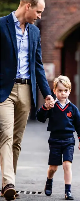  ??  ?? On hitlist: George on his way to school with Prince William