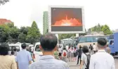  ?? JON CHOL JIN, AP ?? People in Pyongyang, North Korea, watch a news broadcast of a missile test.