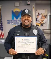  ?? ?? Dwight Taylor is the 2023 Riverside County Site Support Employee of the Year. He is the District Lead Officer/Campus Security Officer II for Moreno Valley Unified School District.