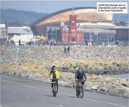  ??  ?? Cardiff Bay Barrage won an internatio­nal mark of quality in the Green Flag Awards