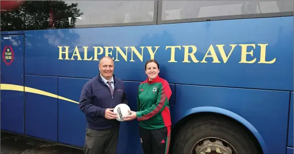  ??  ?? Dowdallshi­ll/Kilkerley ladies would like to thank John Halpenny of Halpenny Transport for the kind sponsorshi­p of two new match balls for the Division 2 league final.