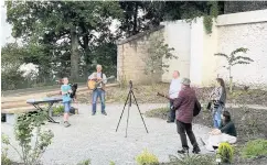  ??  ?? Talented The musicians at Coronation Corner in Blairgowri­e. Pic: Clare Damodaran