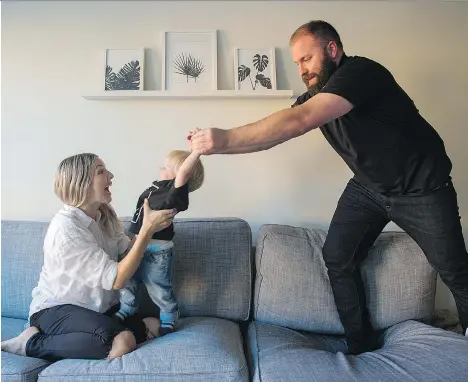  ?? GERRY KAHRMANN ?? South Surrey couple Adrienne and Blaine Neufeld are saving for their young son Kash’s education. “We likely can’t give our kids money to buy a home,” Adrienne says. “But maybe we can get them on the right foot by helping pay for school so they don’t...
