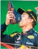  ?? JUN QIAN/JAWA POS ?? PODIUM: Selebrasi pembalap Red Bull Daniel Ricciardo.