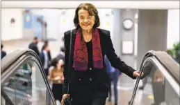  ?? Kent Nishimura Los Angeles Times ?? SEN. DIANNE Feinstein in the Senate subway on Capitol Hill in May 2022.