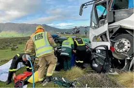  ??  ?? Two people died in this crash on SH6 near Kingston.