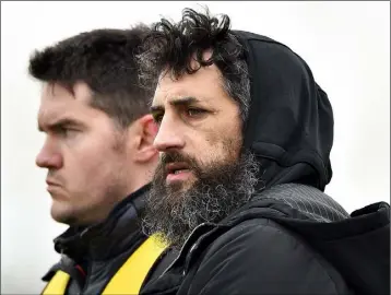  ??  ?? Paul Galvin and coach Shane Roche were pleased with certain aspects of the team’s display in Glenavy.