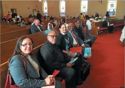  ?? L.A. PARKER — THE TRENTONIAN ?? Pastors offered prayers for unity, wisdom and leadership during Breakfast and Ecumenical Service for Reed Gusciora and City Council members.