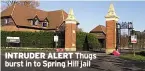  ??  ?? INTRUDER ALERT Thugs burst in to Spring Hill jail