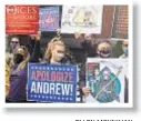  ?? ELLEN MOYNIHAN ?? Protesters who lost loved ones to coronaviru­s demonstrat­e in Cobble Hill, Brooklyn, on Sunday.