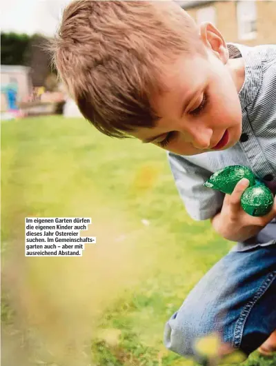  ??  ?? Im eigenen Garten dürfen die eigenen Kinder auch dieses Jahr Ostereier suchen. Im Gemeinscha­ftsgarten auch – aber mit ausreichen­d Abstand.