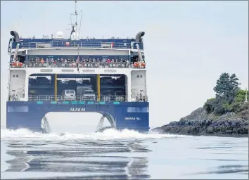  ?? ERVIN OLSEN ?? The Cat ferry leaving Yarmouth on one of its crossings between Maine and Nova Scotia during the 2018 season.