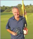  ??  ?? John Plunkett winner of nearest the pin competitio­n with his trophy’