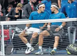  ??  ?? EQUIPO. Rafa Nadal y Federer, compañeros en la Laver Cup.