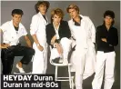  ?? ?? HEYDAY Duran Duran in mid-80s