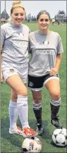  ?? CHARLES REID/THE GUARDIAN ?? Striker Nicole Ferguson, left, and midfielder T-Anna Fraser spearhead a re-vamped Holland College Hurricanes women’s soccer team as the squad goes into a two-game home stand this weekend in Cornwall