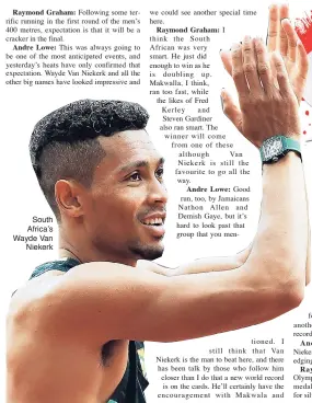  ??  ?? South Africa’s Wayde Van Niekerk