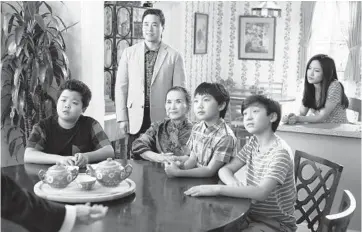  ?? ABC ?? Hudson Yang, from left, Randall Park, Lucille Soong, Ian Chen, Forrest Wheeler and Constance Wu in “Fresh Off the Boat.”