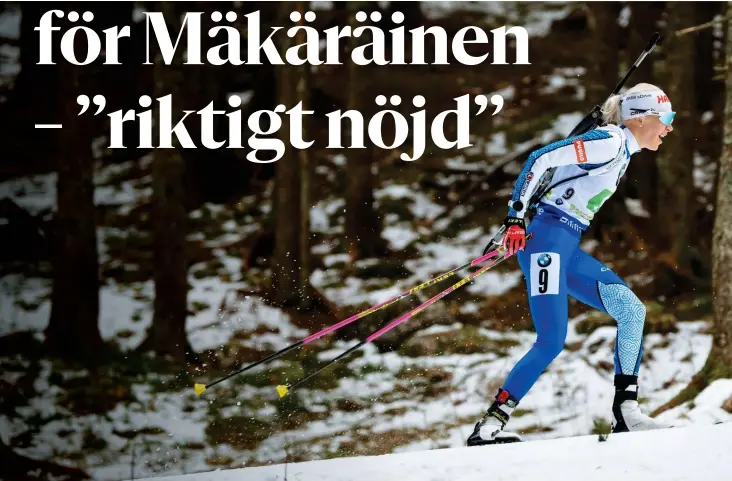  ?? FOTO: LEHTIKUVA/AFP/JURE MAKOVEC ?? Kaisa Mäkäräinen­s form är på topp då världscups­tävlingen kör igång i slovenska Pokljuka.