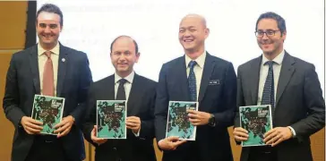  ??  ?? Report launched: Ong (second from right) with (from left) World Bank Group lead economist for Malaysia Dr Richard Record, country manager Dr Firas Raad and lead economist Dr Michele Ruta at the local launch of the Belt and Road Economics: Opportunit­ies and Risks of Transport Corridors report.