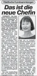  ??  ?? Mit diesem Artikel kündigte die MOPO am 20. April 1996 „die neue Chefin“der Kunstsamml­ungen an.